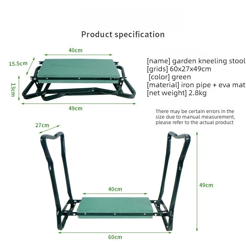 Garden Kneeler Folding Garden Seat with Thicken Widen Soft Kneeling Pad Heavy Duty Multi-Use Gardener Stool Knee Gardening Bench