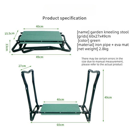 Garden Kneeler Folding Garden Seat with Thicken Widen Soft Kneeling Pad Heavy Duty Multi-Use Gardener Stool Knee Gardening Bench