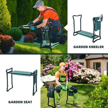 Garden Kneeler Folding Garden Seat with Thicken Widen Soft Kneeling Pad Heavy Duty Multi-Use Gardener Stool Knee Gardening Bench