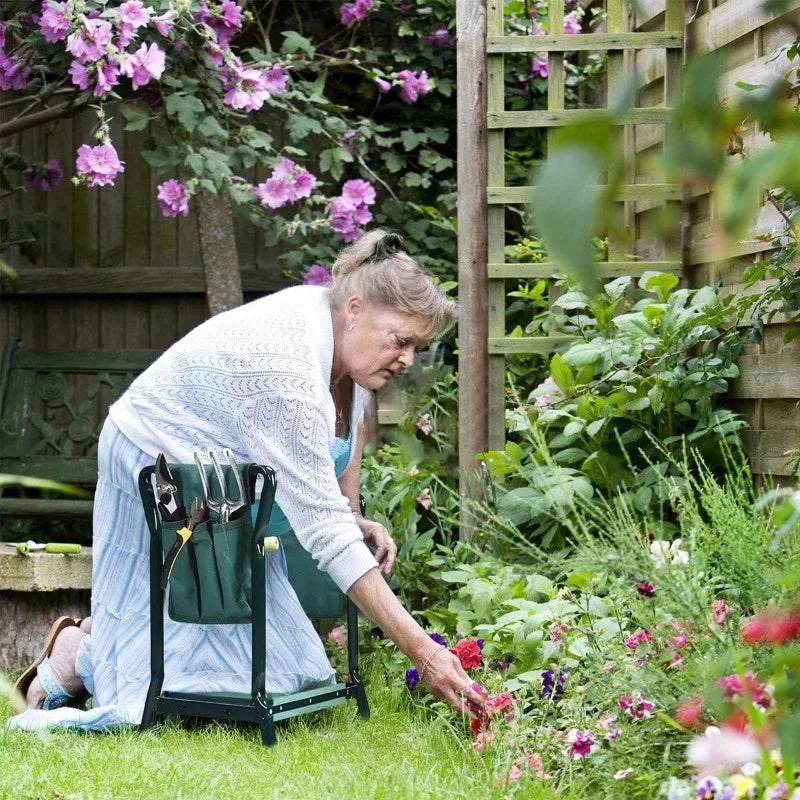Garden Kneeler Folding Garden Seat with Thicken Widen Soft Kneeling Pad Heavy Duty Multi-Use Gardener Stool Knee Gardening Bench