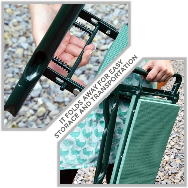 Garden Kneeler Folding Garden Seat with Thicken Widen Soft Kneeling Pad Heavy Duty Multi-Use Gardener Stool Knee Gardening Bench