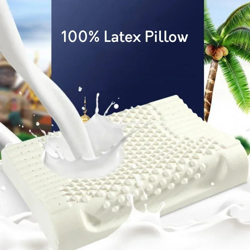100% Latex Pillow, Ergonomics Memory Pillows Cervical Spine Massage Pillow Core Home Hotel Pillow