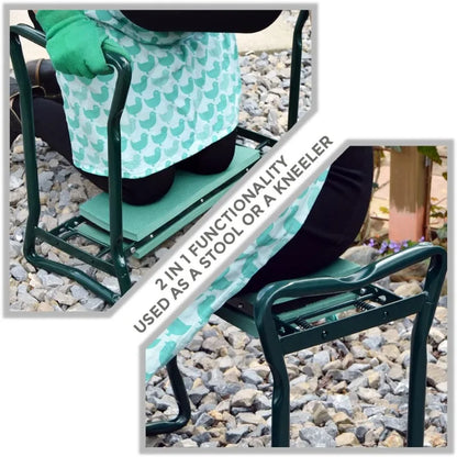 Garden Kneeler Folding Garden Seat with Thicken Widen Soft Kneeling Pad Heavy Duty Multi-Use Gardener Stool Knee Gardening Bench